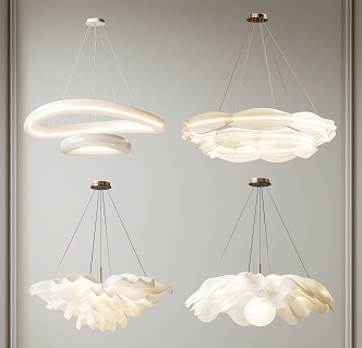 Modern French Cream Art Chandelier Combination Cream Art Chandelier Combination 3d model