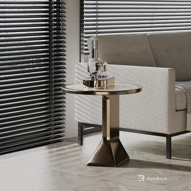 Modern Metal Round Side Table For Living Room Sofa Decor 3d model 