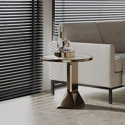 Modern Metal Round Side Table For Living Room Sofa Decor 3d model