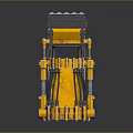 Yellow Industrial Mechanical Structure With Metal Frame And Dark Top Platform