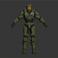 Futuristic Green Armored Sci Fi Character With Helmet And Tactical Armor Details