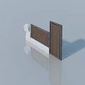 Brown Wooden Swing Door With White Frame And Simple Design