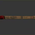 Worn Red Axe With Wooden Handle On Gray Background And Reflection