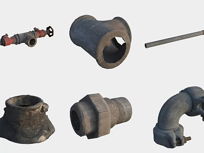 Durable Metal Pipe Fittings Hardware Tools Including Valves Elbows And Connectors 3d model