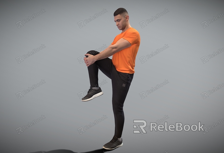 Handsome Men Sports Men Warm-up Exercise model