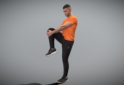 Handsome Men Sports Men Warm-up Exercise 3d model