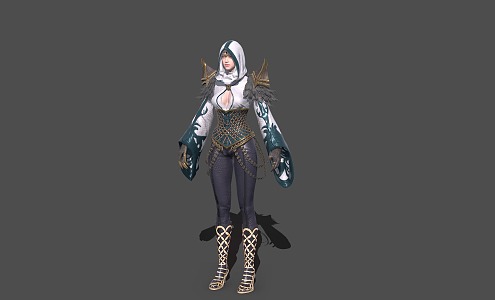 Alien Mage Female Summoner Warlock 3d model