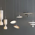 Modern Pendant Lights With Various Styles And Different Shapes On Grey Background 3d model