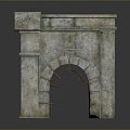 Gate House Stone Gate House Gate Post Stone Gate Post Ruin Gate Post Arch Stone Post Outdoor Articles Realistic 3d model