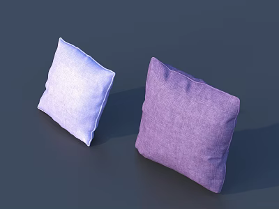 Decorative Fabric Pillows in Light Blue and Purple for Home Sofa Couch Decoration 3d model
