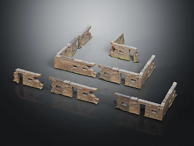 Historic Miniature Stone Architectural Models of Ancient Ruin Structures 3d model