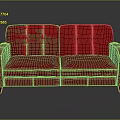Red Sofa With Tufted Cushions Armrests And Wooden Legs For Living Room