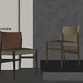 Poliform Modern Dining Chairs With Sleek Design Upholstered Seats And Dark Frames 3d model