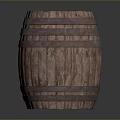 Wooden Barrel As Practical Home Living Storage With Metal Hoops And Natural Wood Grain