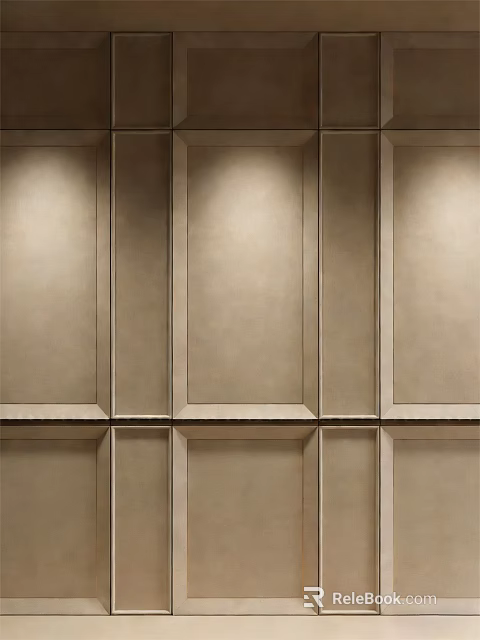 Modern Beige Wall Paneling With Elegant Geometric Panel Design For Interior Walls 3d model
