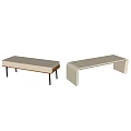 Modern Minimalist Upholstered Sofa Bench With Wooden Seat And Black Legs Design
