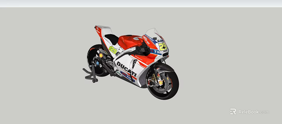 DUCATI Racing Motorcycle With Red And White Body And Number 21 Design 3d model 