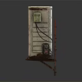 Old Rusted Air Conditioner Fan With Rust Spots On Metal Casing And Stand Base