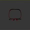 Adorable Animal Wearing Bright Red Bow Tie On Shiny Black Surface