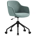 Modern Fabric Upholstered Leisure Chair With Adjustable Height Swivel Base And Multiple Color Choices