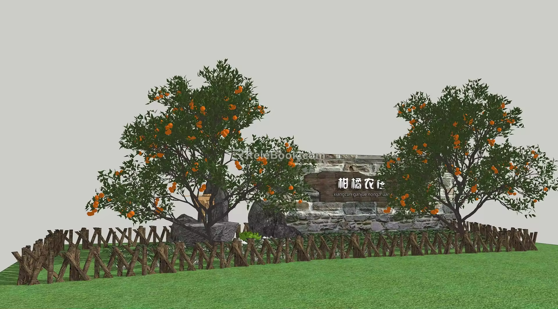 Modern Orange Tree Citrus Tree Orange Tree Mai Huo Ponkan Orange Qingcan Varieties Fruit Tree 3d model