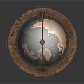 Vintage Decorative Globe Furniture with Ornate Pillar Stand and Aged Classic Design