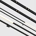 Modern Black Downlights and Spotlights with Sleek Metal Design and LED Lighting Strips