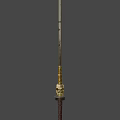 gold one-handed sword 3d model
