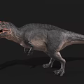 3D Rendered Tyrannosaurus Rex Dinosaur With Open Mouth Gray Body And Fierce Posture