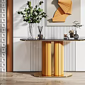 Light Luxury End View Desk 3d model
