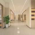 Smart Elderly Care Center Lobby With Reception Desk Staff And Comfortable Sofa Seats