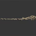 Animal Skeleton Scattered on White Background with Detailed Bone Structure
