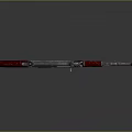 Detailed Shiny Red Wooden Rifle With Metal Components And Classic Design