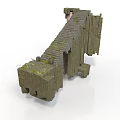 Ancient Moss Covered Stone Structure With Weathered Walls And Historical Ruins