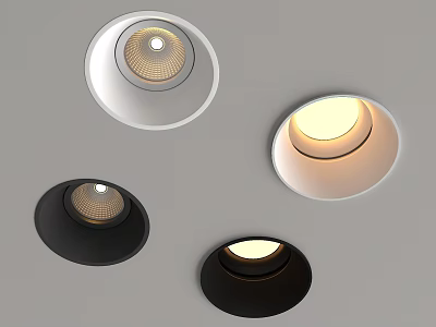 Modern Black and White Downlights Spotlights for Contemporary Ceiling Illumination Design 3d model