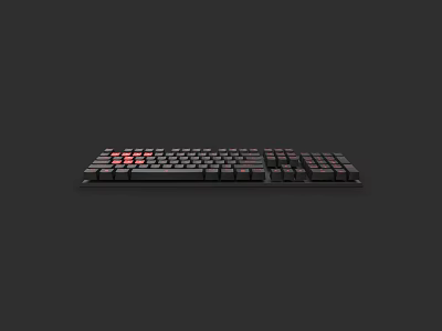 Black Mechanical Keyboard With Red Backlit Keys And Durable Design 3d model