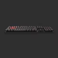 Black Mechanical Keyboard With Red Backlit Keys And Durable Design