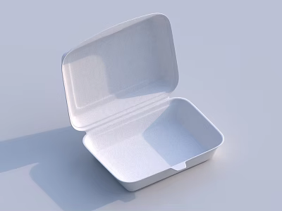 White Open Square Lunch Box As Practical Daily Life Essential For Food Storage 3d model