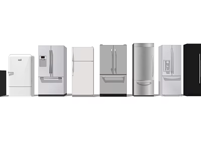Refrigerators and Freezers in Various Styles and Colors for Modern Home Kitchens 3d model