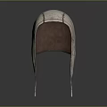 Beige Leather Hat With Ear Flaps And Stitching For Daily Use Accessories