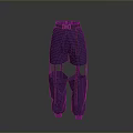 Dark Blue Utility Pants With Adjustable Waist Belt And Side Cargo Pockets