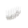 Stylish Modern Transparent Glass Chandelier With Multiple Hanging Droplet Shaped Elements