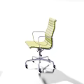 Yellow Modern Ergonomic Office Chair With Adjustable Arms And Rolling Base