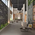 Modern Reception Area With Living Plant Wall Large Windows Open Space And Modern Furniture