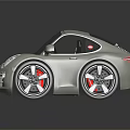Silver Sports Car Featuring Modern Design Black Wheels Round Headlights And Shiny Surface 3d model