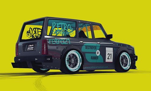 Cartoon Drift Car 3d model