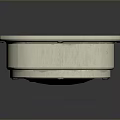 White Desktop Computer Speaker With Circular Mesh Grille And Metal Plate Button Design