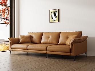 Three-seat sofa 3d model 3d model