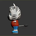 Cute Zebra Cartoon Character Featuring Red Shirt Blue Shoes And Standing Pose