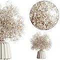 Natural Dried Flower Decorative Ornament Set With Pampas Grass And Beige Vases For Home Decor